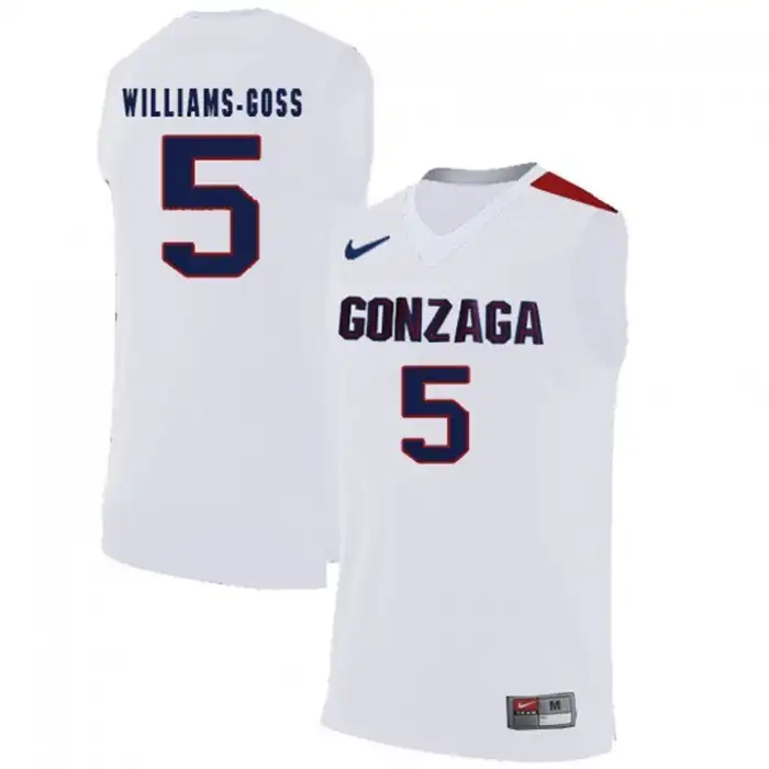 Men's Gonzaga Bulldogs Nigel Williams-Goss #5 Limited White College Basketball Jersey