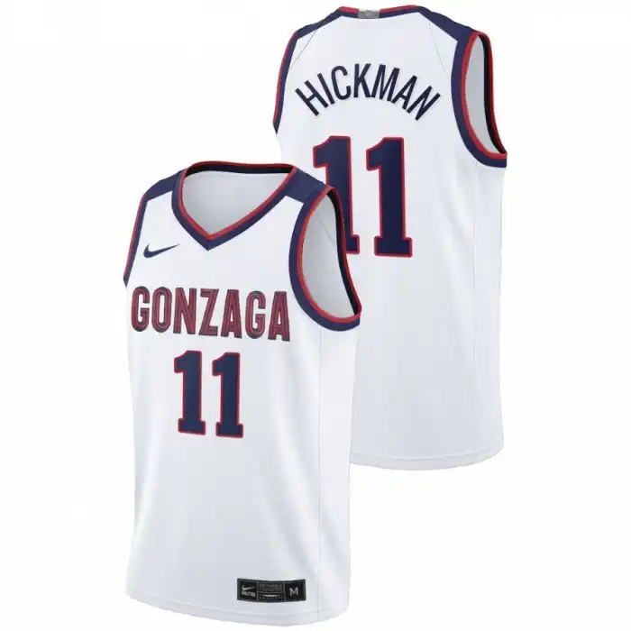 Men's Gonzaga Bulldogs Nolan Hickman #11 Home 2022 NBA Draft top prospect White College Basketball Jersey