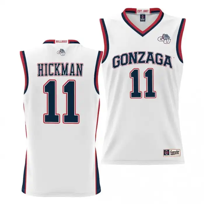 Men's Gonzaga Bulldogs Nolan Hickman #11 NIL White Lightweight College Basketball Jersey