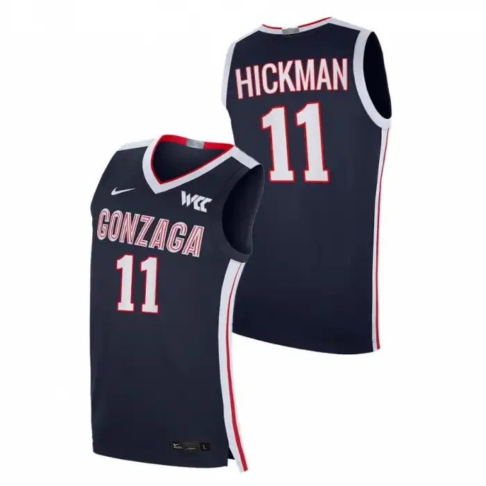 Men's Gonzaga Bulldogs Nolan Hickman #11 Navy 2021-22 Elite College Basketball Jersey