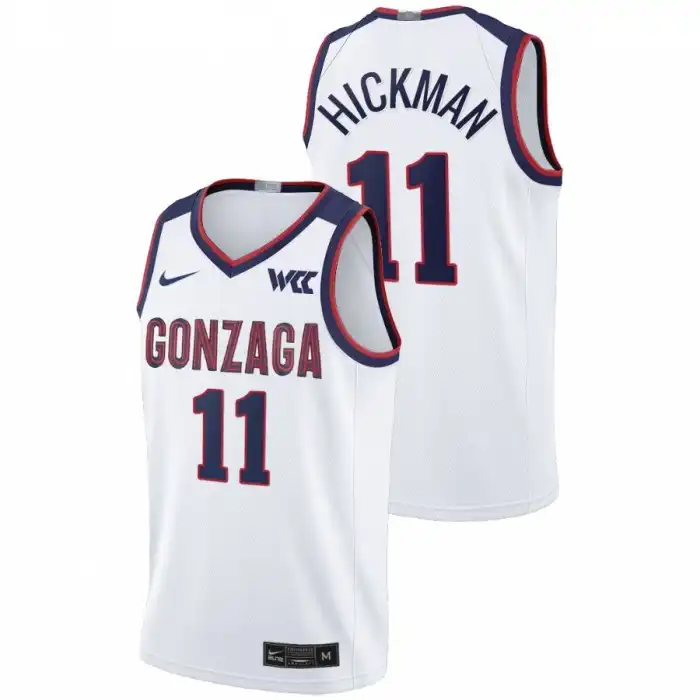 Men's Gonzaga Bulldogs Nolan Hickman #11 White 2021-22 Limited College Basketball Jersey