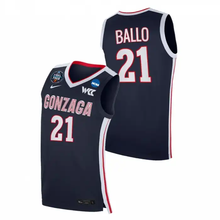 Men's Gonzaga Bulldogs Oumar Ballo #21 2021 March Madness Final Four WCC Navy College Basketball Jersey