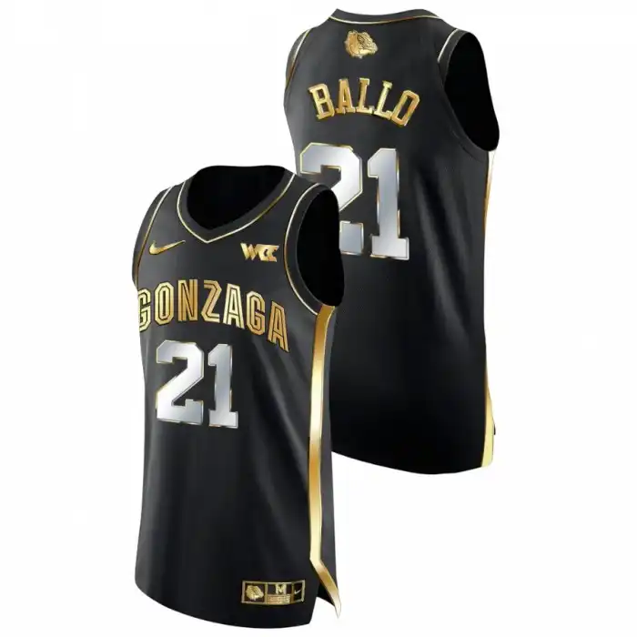 Men's Gonzaga Bulldogs Oumar Ballo #21 Black Golden Edition College Basketball Jersey