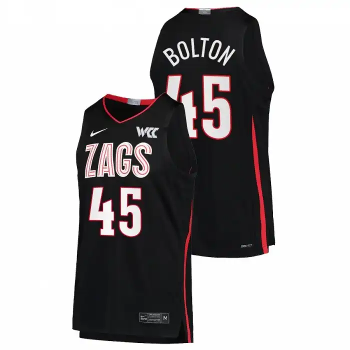 Men's Gonzaga Bulldogs Rasir Bolton #45 Black 2022 Limited College Basketball Jersey