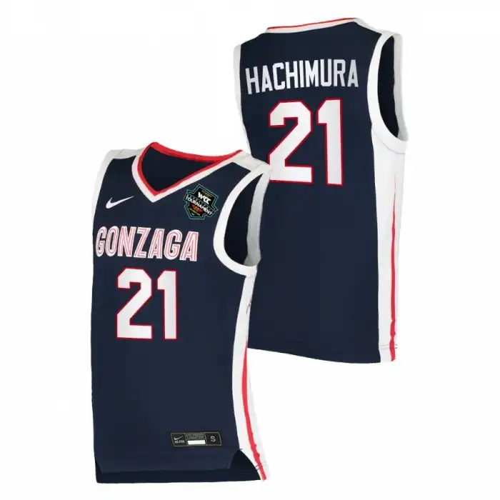 Men's Gonzaga Bulldogs Rui Hachimura #21 Elite Navy Conference Tournament Champions 2021 WCC Mens College Basketball Jersey