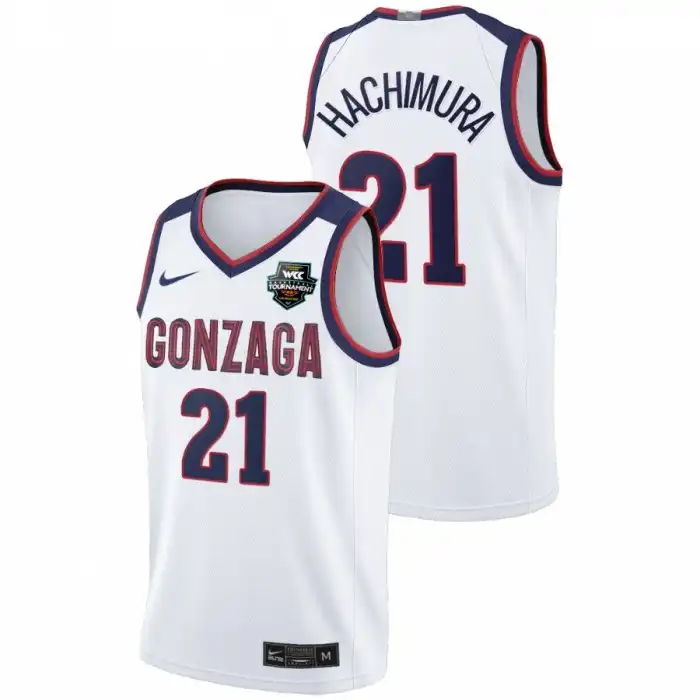 Men's Gonzaga Bulldogs Rui Hachimura #21 Limited White Conference Tournament Champions 2021 WCC Mens College Basketball Jersey