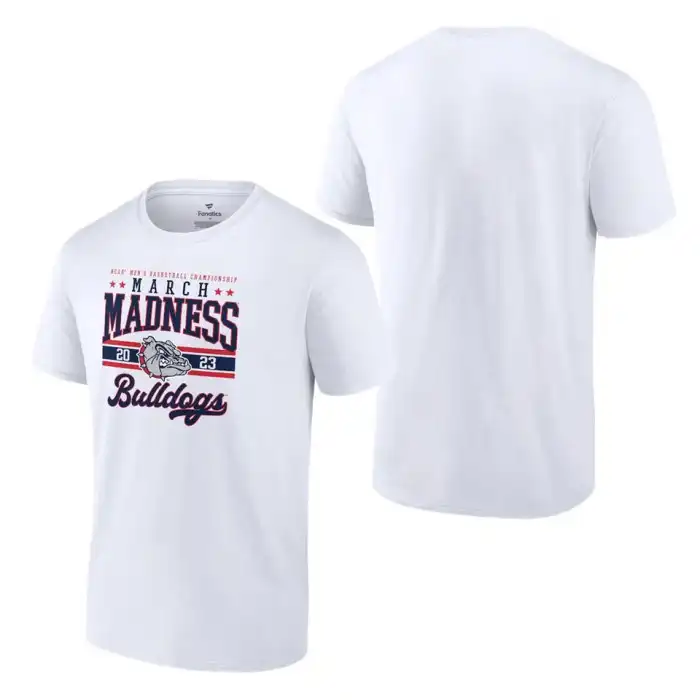 Men's Gonzaga Bulldogs Tournament March Madness Fanatics Branded 2023 White College Basketball T-shirt