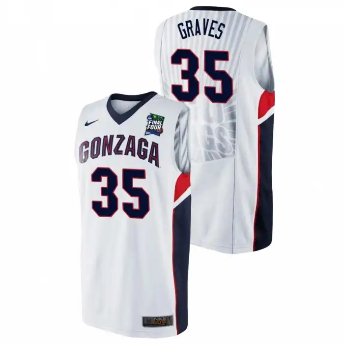 Men's Gonzaga Bulldogs Will Graves #35 2021 Final Four White College Basketball Jersey