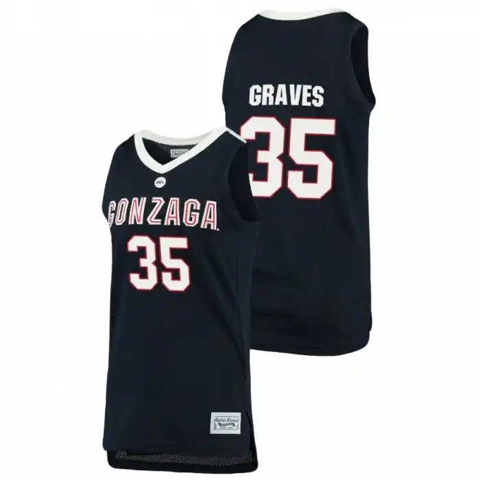 Men's Gonzaga Bulldogs Will Graves #35 Navy 2021 Retro Original Alumni Brand College Basketball Jersey