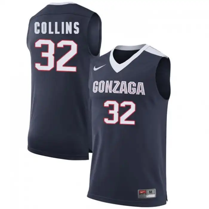 Men's Gonzaga Bulldogs Zach Collins #32 Limited Navy College Basketball Jersey