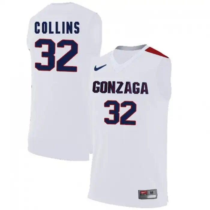 Men's Gonzaga Bulldogs Zach Collins #32 Limited White College Basketball Jersey