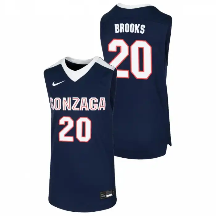 Youth Gonzaga Bulldogs Colby Brooks #20 Navy College Basketball Jersey