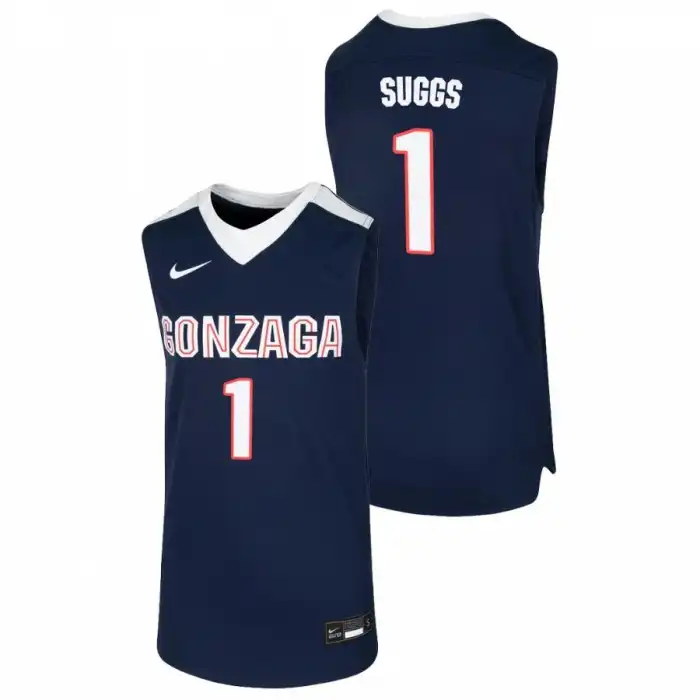 Youth Gonzaga Bulldogs Jalen Suggs #1 Navy College Basketball Jersey