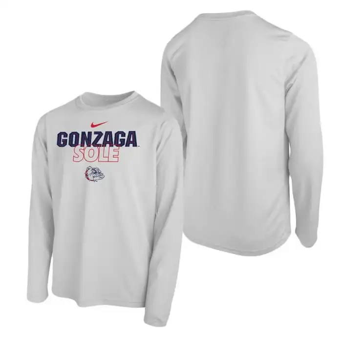 Youth Gonzaga Bulldogs White Sole Bench College Basketball T-shirt